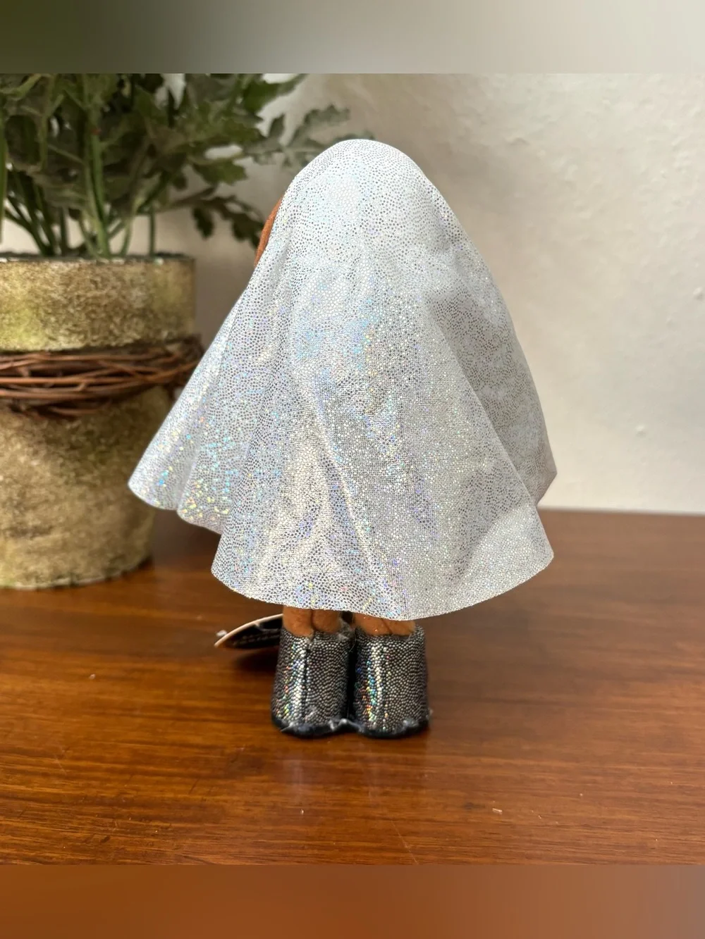 HALLOWEEN GHOST DOG SPARKLY WITH BOOTS KIDS ROOM TABLETOP DECOR NOVELTY KITSCH